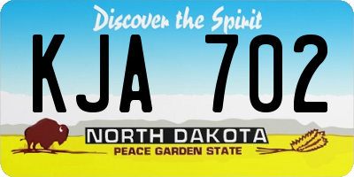 ND license plate KJA702