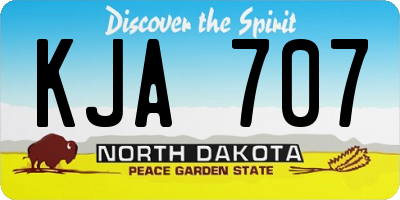 ND license plate KJA707