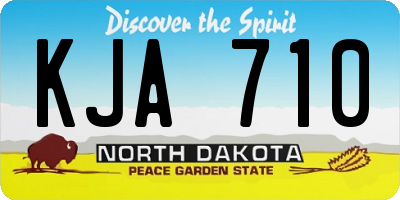 ND license plate KJA710