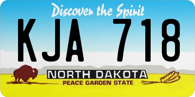ND license plate KJA718