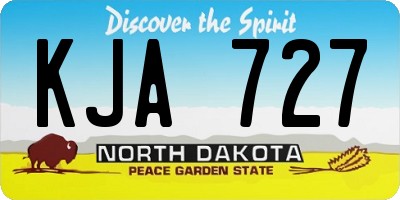 ND license plate KJA727