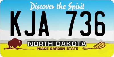 ND license plate KJA736