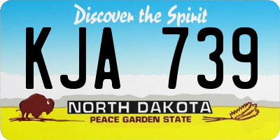 ND license plate KJA739