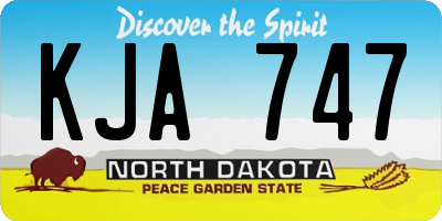 ND license plate KJA747