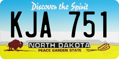 ND license plate KJA751