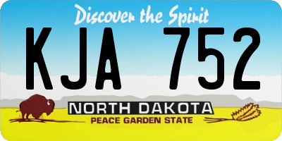 ND license plate KJA752