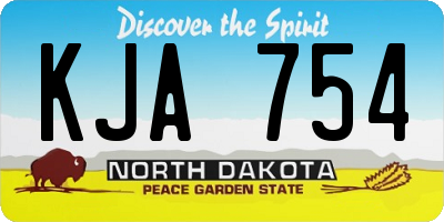 ND license plate KJA754