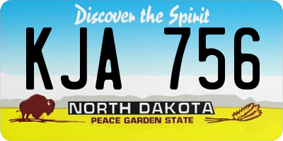 ND license plate KJA756