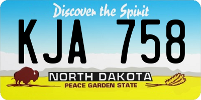 ND license plate KJA758
