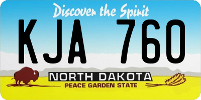 ND license plate KJA760