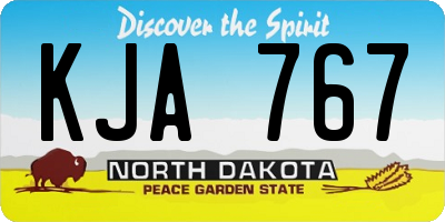 ND license plate KJA767