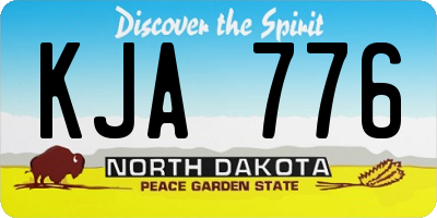 ND license plate KJA776