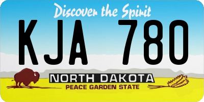 ND license plate KJA780