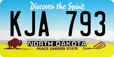 ND license plate KJA793