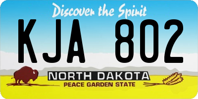 ND license plate KJA802
