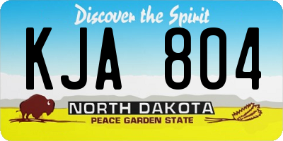 ND license plate KJA804