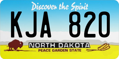 ND license plate KJA820