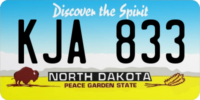 ND license plate KJA833