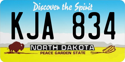 ND license plate KJA834