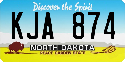 ND license plate KJA874