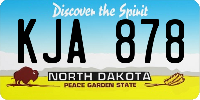 ND license plate KJA878