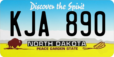 ND license plate KJA890
