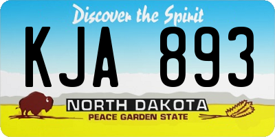 ND license plate KJA893