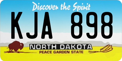 ND license plate KJA898