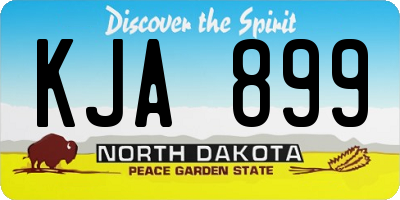 ND license plate KJA899