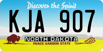 ND license plate KJA907