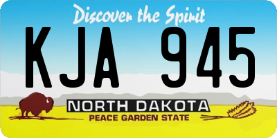 ND license plate KJA945