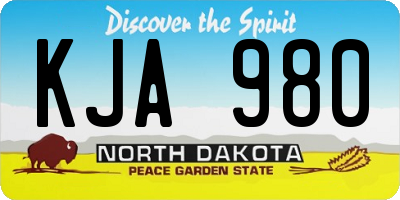 ND license plate KJA980