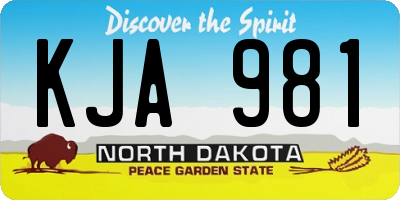 ND license plate KJA981