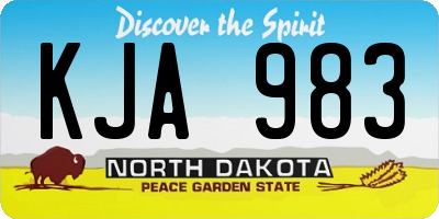 ND license plate KJA983
