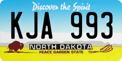 ND license plate KJA993