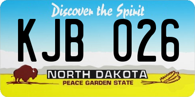 ND license plate KJB026