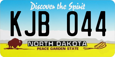 ND license plate KJB044