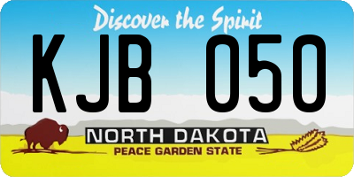 ND license plate KJB050