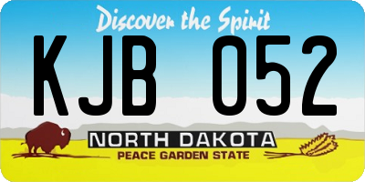 ND license plate KJB052