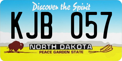 ND license plate KJB057