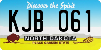 ND license plate KJB061