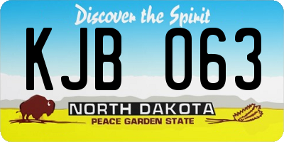 ND license plate KJB063