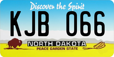ND license plate KJB066