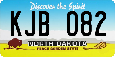 ND license plate KJB082