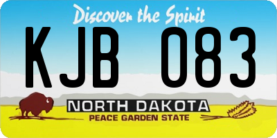 ND license plate KJB083