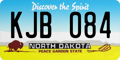 ND license plate KJB084