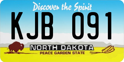 ND license plate KJB091