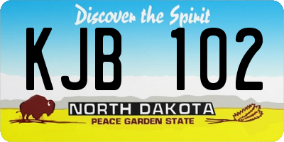 ND license plate KJB102