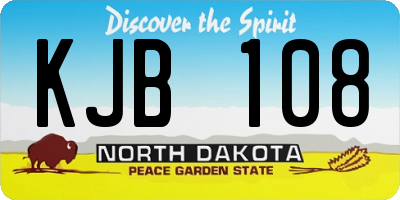 ND license plate KJB108