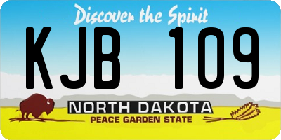 ND license plate KJB109